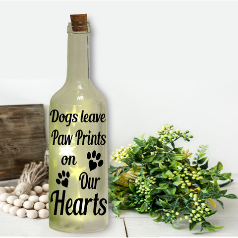 Bottle Sticker | Dogs leave paw prints on our hearts