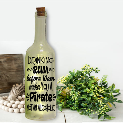 Wine bottle vinyl decal in black