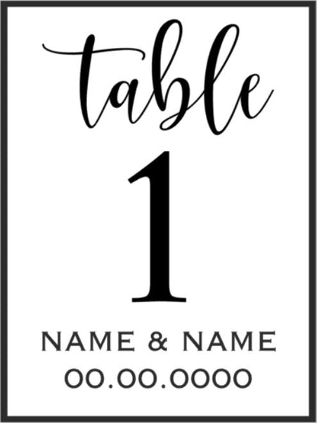 Wedding Table Numbers | Bottle Labels | Digital Print Stickers - Personalised Stickers | Name and Date