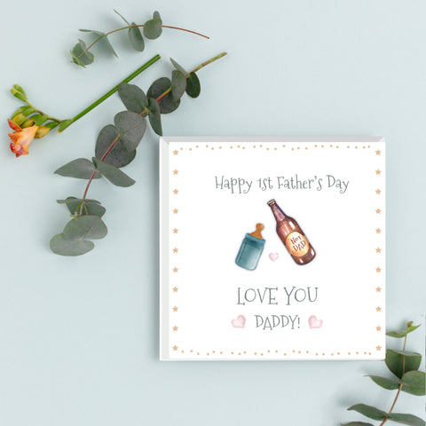 Happy 1st Fathers Day | Greeting Card for Father's Day | First Fathers Day
