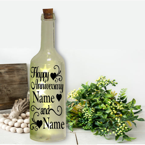 Happy Anniversary Sticker for a wine bottle