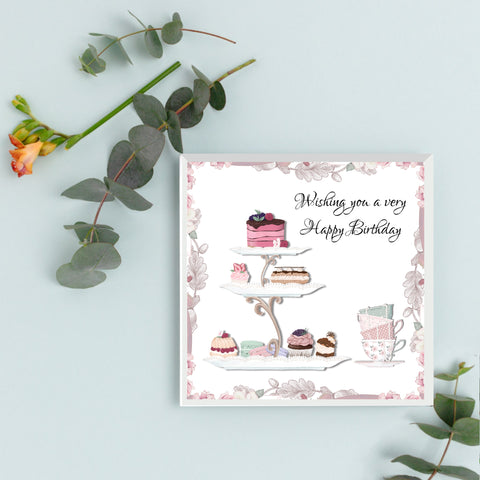 Wishing you a very Happy Birthday | Greeting Card | Afternoon Tea Design