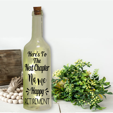 Happy Retirement Label | Here's to the next chapter | Personalised Sticker