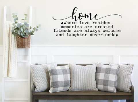 Home where love resides  | Die Cut Sticker - 2 sizes available