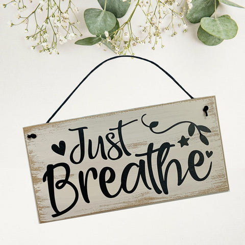 just breathe inspirational quote home decoration