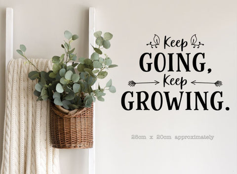 Keep Going Keep Growing - A4 Wall Art | Die Cut Sticker