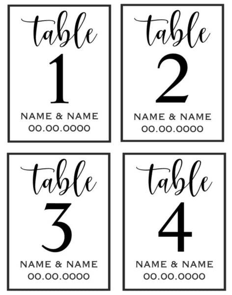 Wedding Table Numbers | Bottle Labels | Digital Print Stickers - Personalised Stickers | Name and Date