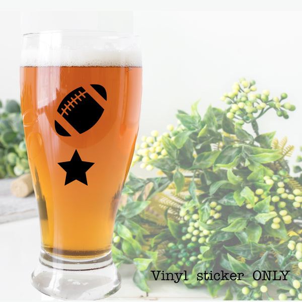 Pint Glass Stickers| Boxing Glove & Rugby Ball vinyl sticker for drinking glasses | Novelty Stickers