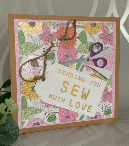 Handmade sewing inspired greeting card