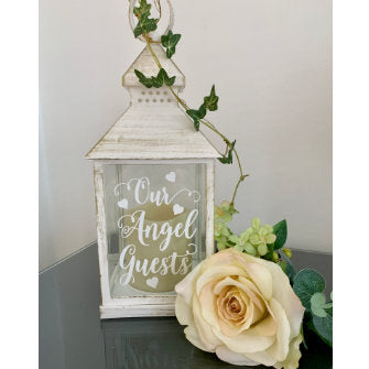 Memorial Wedding Lantern, Our Angel Guest, Wedding Venue Decoration. Lantern with Candle for Remembering Loved Ones