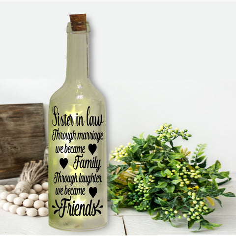 Bottle Sticker | Sister In Law Through marriage we became family, through laughter we became friends