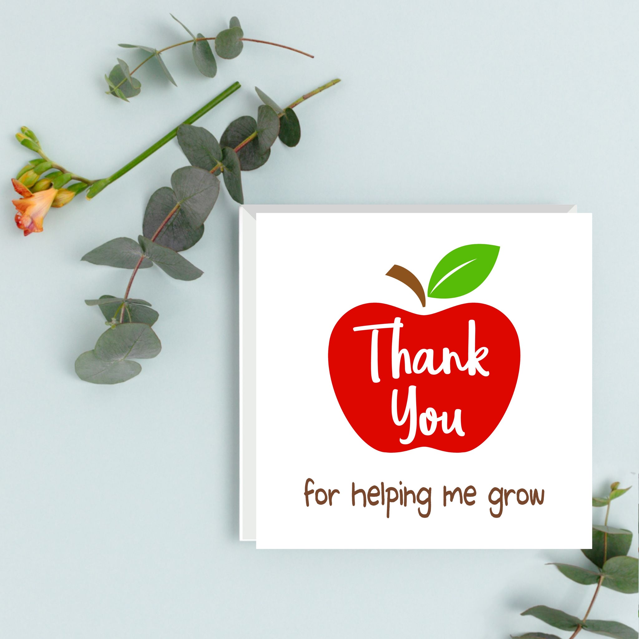 Thank you for helping me grow | End of Term Teacher Card | Greeting Card