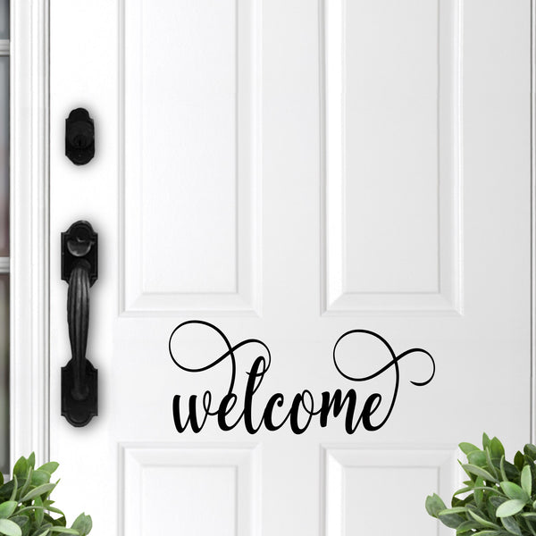 welcome door sticker