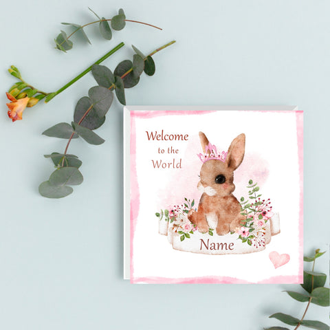 Welcome to the World  | New Born | New Baby | Personalised Newborn Greeting Card