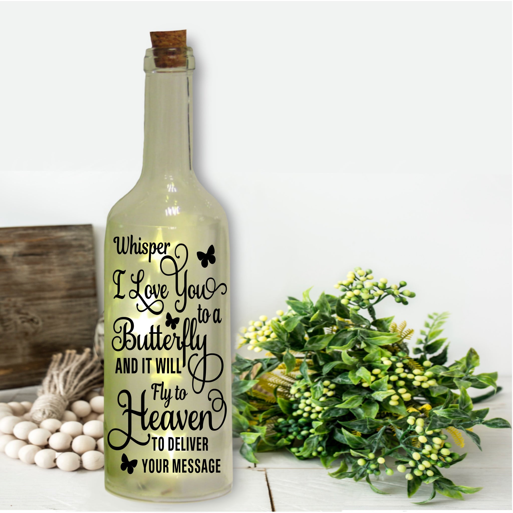 Bottle Sticker | Whisper I Love you to a Butterfly | Bottle Label